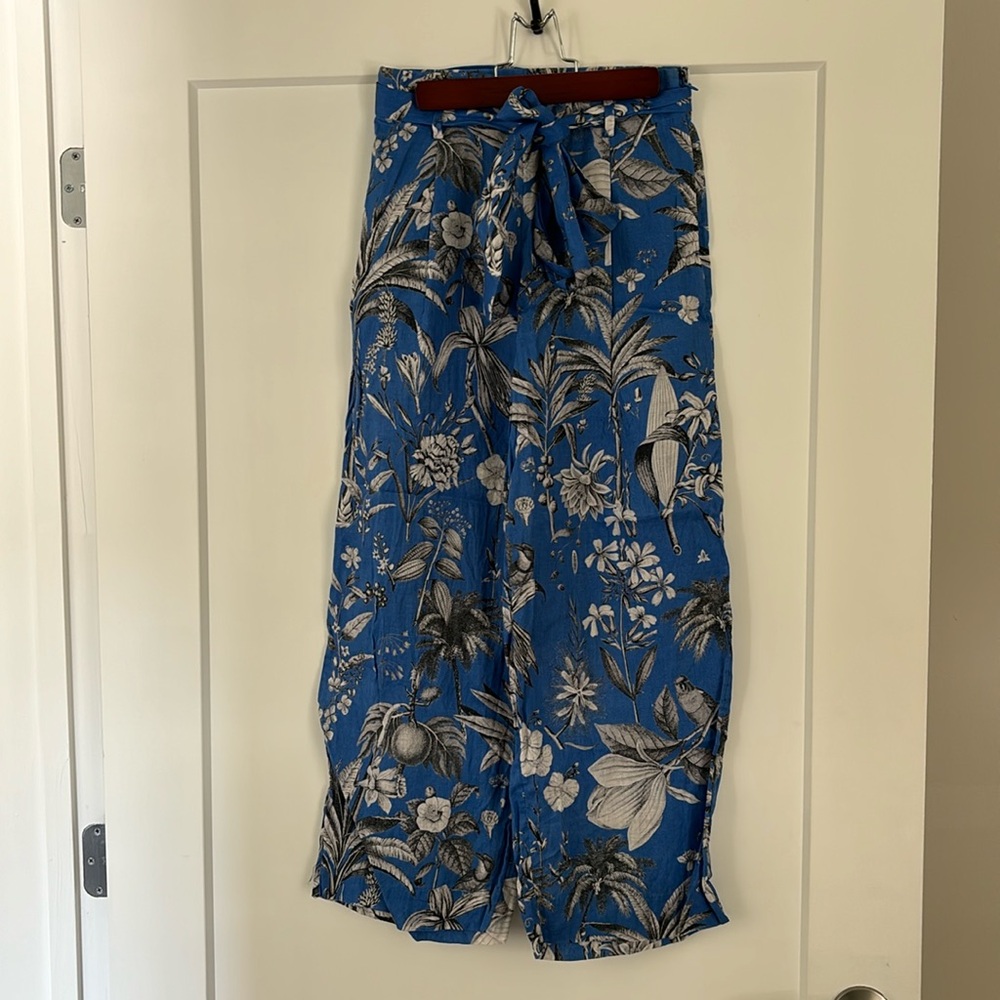 Pattern linen pants